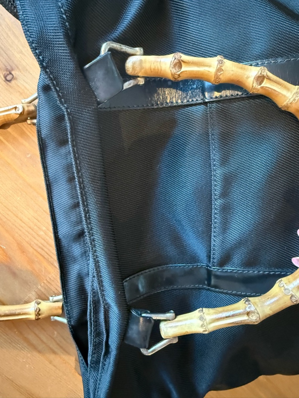 Gucci Black Tote Bag with Bamboo Handles and Leather Trim - Picture 8 of 16